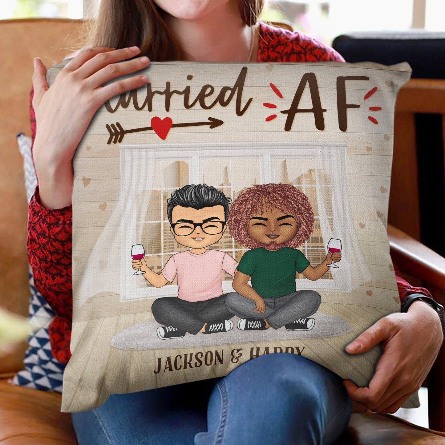 Married Af - Gift For Couples - Personalized Custom Pillow