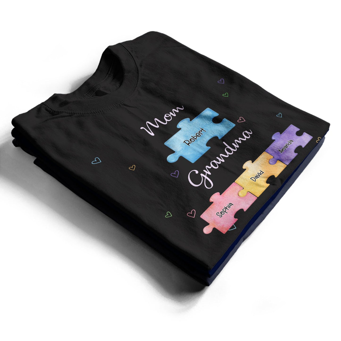 Mom Grandma Puzzle - Gift For Mom, Grandma - Personalized Custom T Shirt