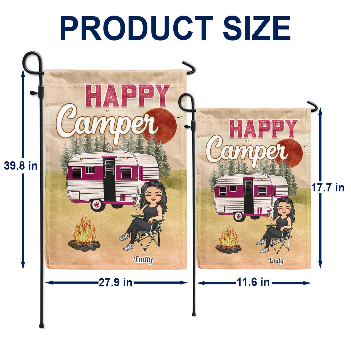 Camping Queen Classy Sassy - Gift For Camping Lovers - Personalized Custom Flag