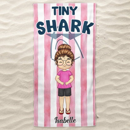 Family Shark - Gift For Family - Personalized Custom Beach Towel