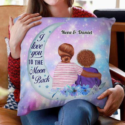 Love You To The Moon And Back - Grandma, Grandmother Gift - Personalized Custom Pillow
