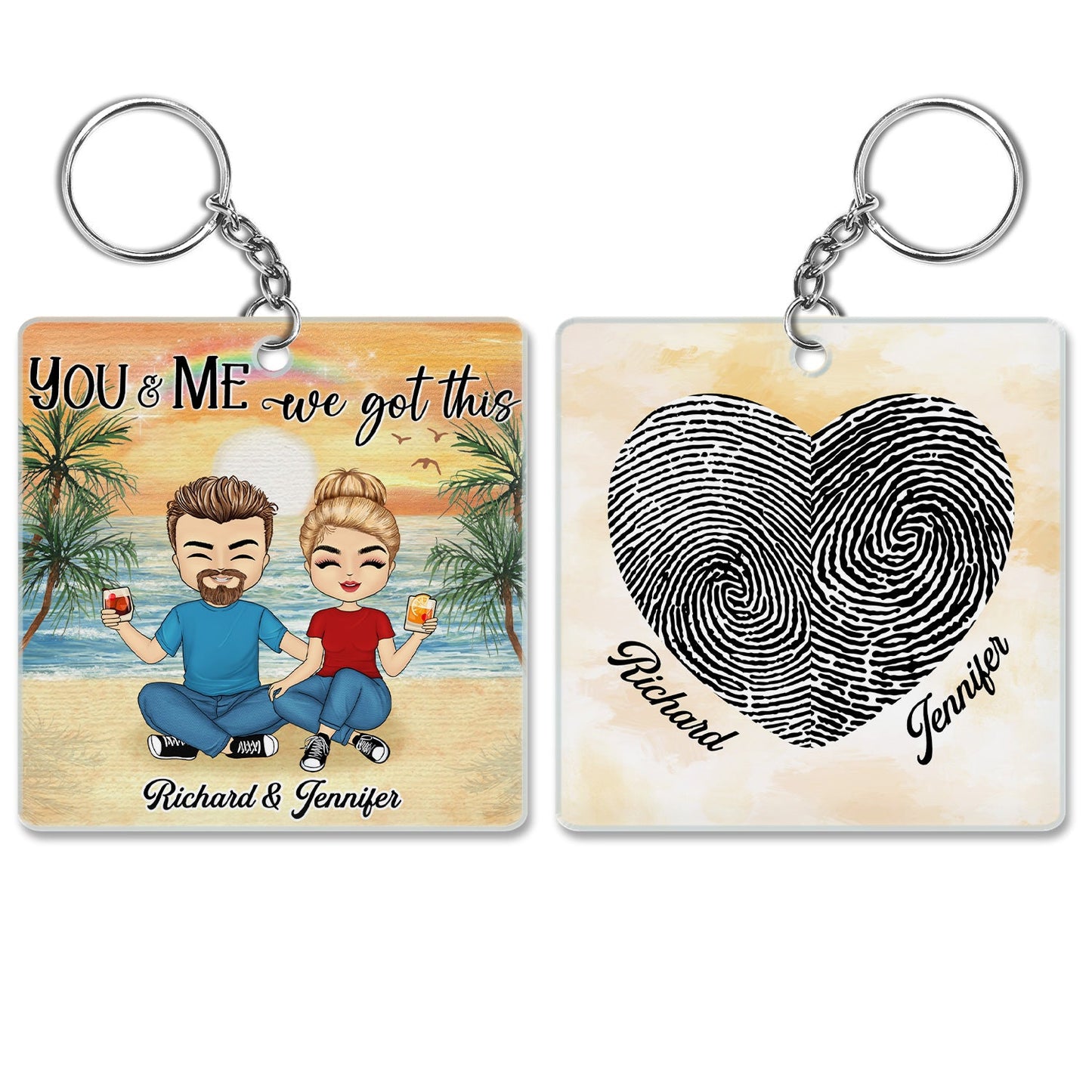 Custom Photo Together Since - Gift For Couple - Personalized Custom Acrylic Keychain