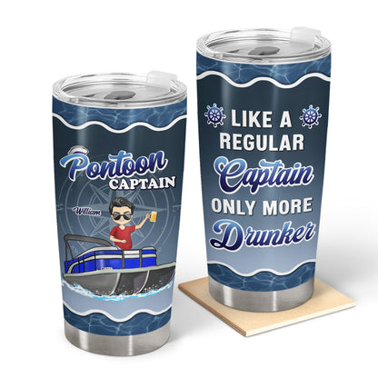 Boating Pontoon Captain - Birthday, Traveling, Cruising Gift For Pontooning Lovers, Beach Lovers, Travelers - Personalized Custom Tumbler