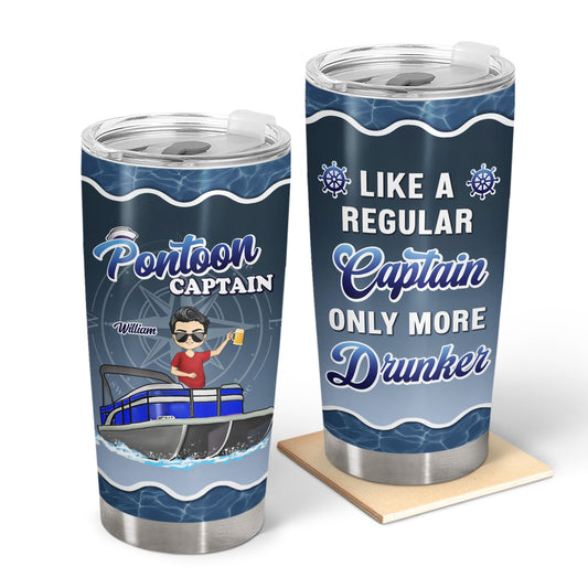 Boating Pontoon Captain - Birthday, Traveling, Cruising Gift For Pontooning Lovers, Beach Lovers, Travelers - Personalized Custom Tumbler