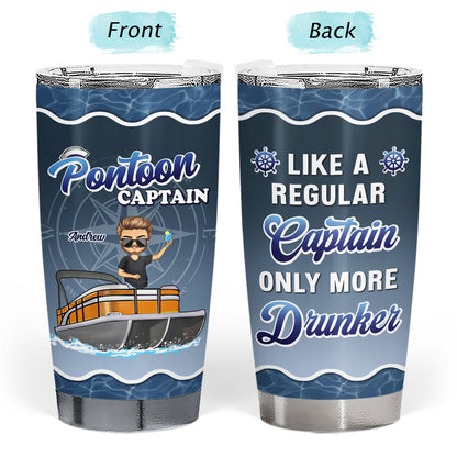 Boating Pontoon Captain - Birthday, Traveling, Cruising Gift For Pontooning Lovers, Beach Lovers, Travelers - Personalized Custom Tumbler