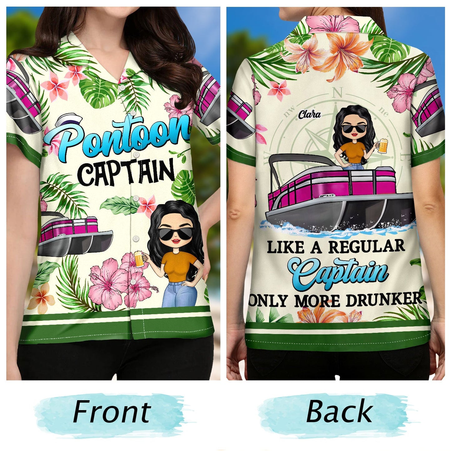 Boating Pontoon Captain - Birthday, Traveling, Cruising Gift For Pontooning Lovers, Beach Lovers, Travelers - Personalized Custom Hawaiian Shirt