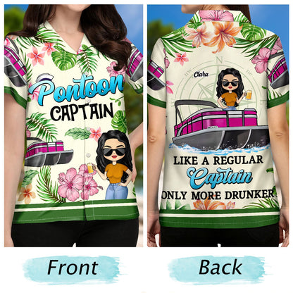 Boating Pontoon Captain - Birthday, Traveling, Cruising Gift For Pontooning Lovers, Beach Lovers, Travelers - Personalized Custom Hawaiian Shirt
