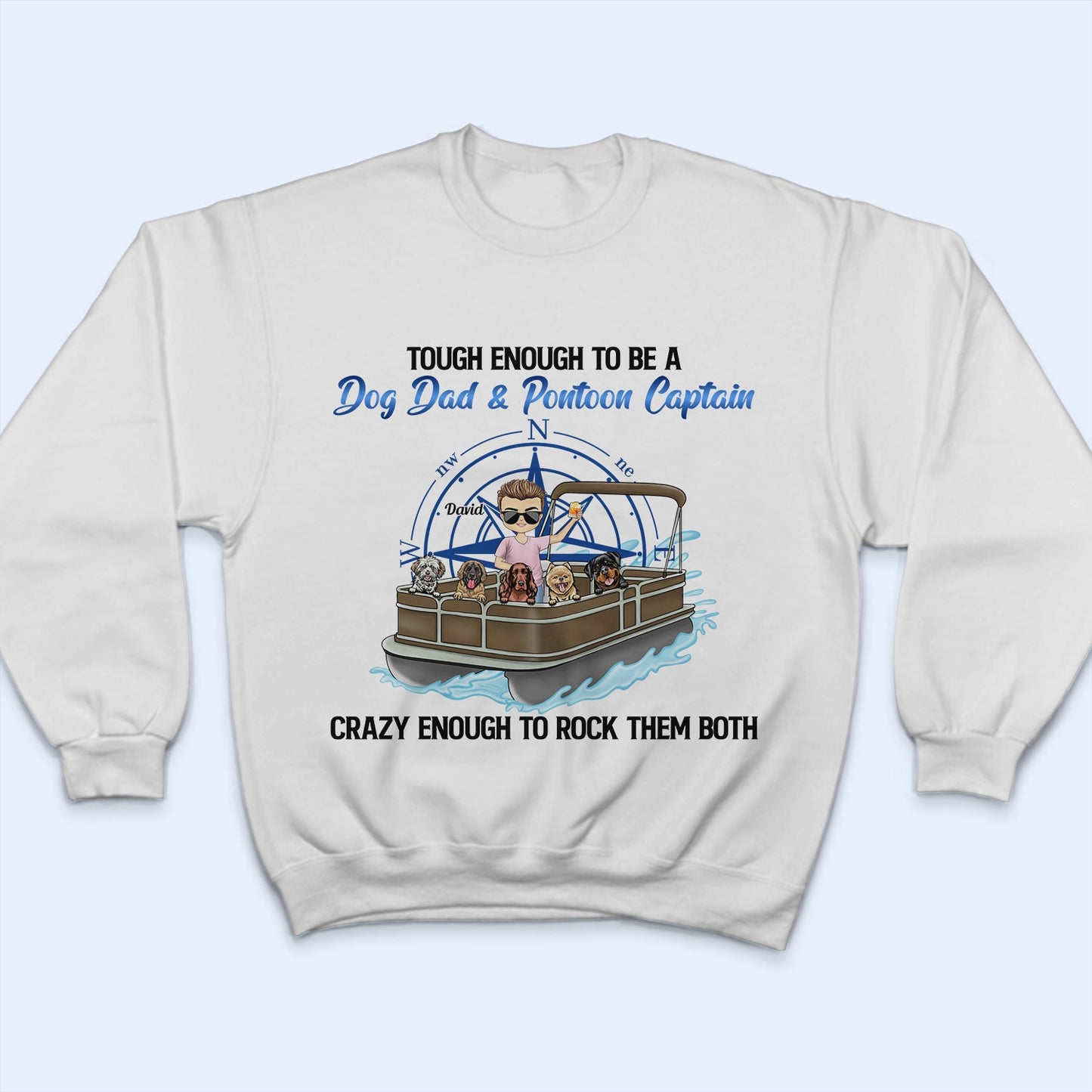 Kinda Busy Being A Pontoon Captain & A Dog Dad - Gift For Pontooning Lovers, Lake Lovers, Travelers, Pet Lovers - Personalized Custom T Shirt