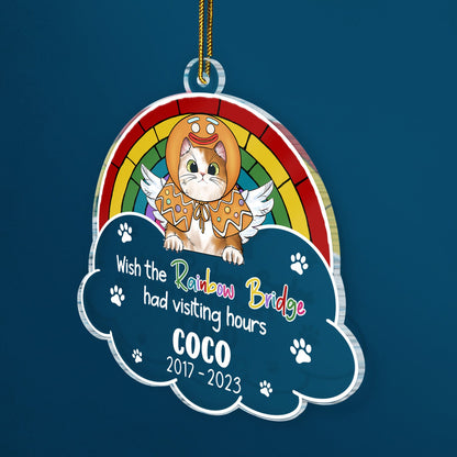 A Piece Of My Heart Is At The Rainbow Bridge Dog Cat - Pet Memorial Gift, Christmas Gift - Personalized Custom Shaped Acrylic Ornament