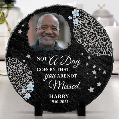 Custom Photo Stars In The Sky - Memorial Gift, Sympathy Gift - Personalized Circle Memorial Garden Stone