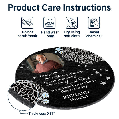 Custom Photo Stars In The Sky - Memorial Gift, Sympathy Gift - Personalized Circle Memorial Garden Stone