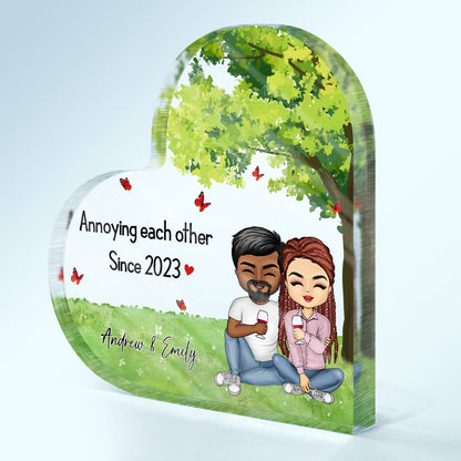 Together Since - Anniversary Gift For Couples - Personalize Heart Shaped Acrylic Plaque