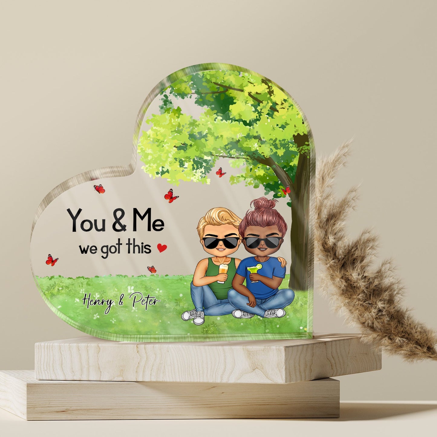 Together Since - Anniversary Gift For Couples - Personalize Heart Shaped Acrylic Plaque