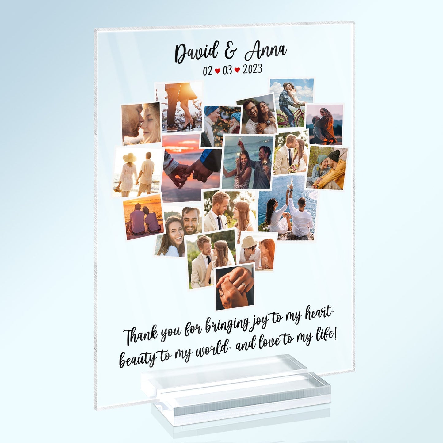 Custom Photo Heart Love - Anniversary Gift For Couples, Wife, Husband, Girlfriend, Boyfriend - Personalized Vertical Rectangle Acrylic Plaque