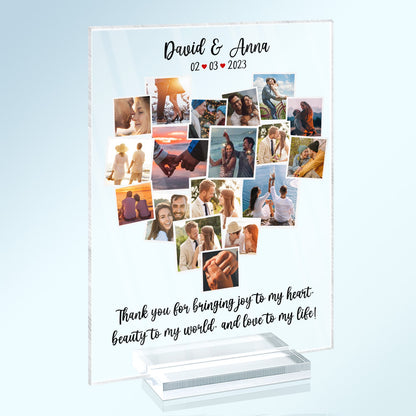 Custom Photo Heart Love - Anniversary Gift For Couples, Wife, Husband, Girlfriend, Boyfriend - Personalized Vertical Rectangle Acrylic Plaque