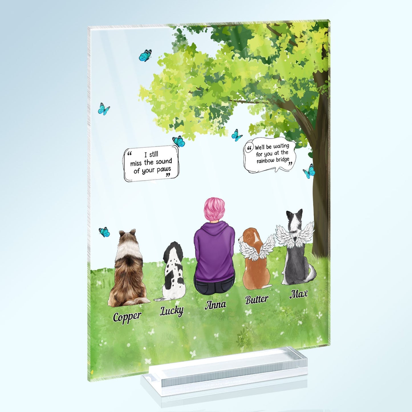 I Miss You Grass - Sympathy Memorial Gift For Pet Lovers - Personalized Vertical Rectangle Acrylic Plaque