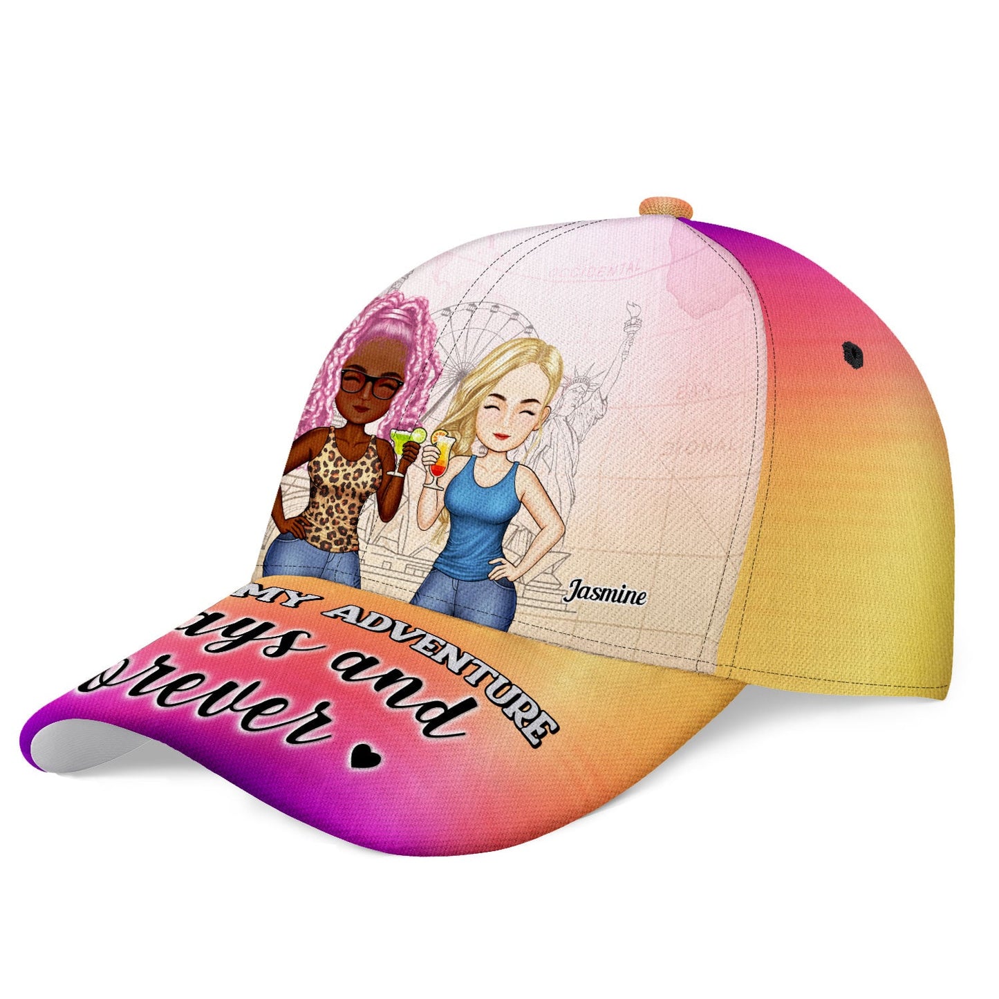 Husband & Wife Travel Partners For Life - Personalized Classic Cap