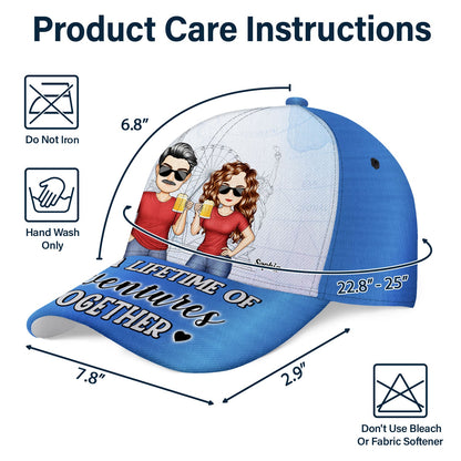 Husband & Wife Travel Partners For Life - Personalized Classic Cap