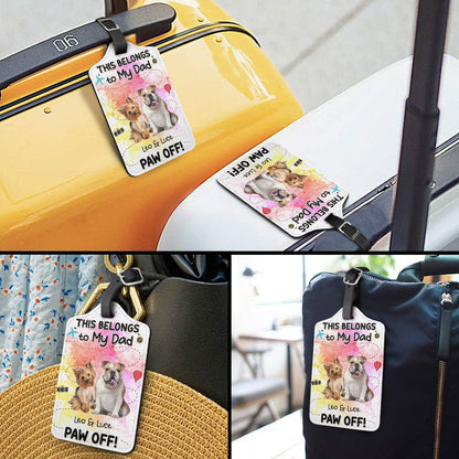 Custom Photo This Belongs To My Mom - Gift For Dog Mom, Dog Dad - Personalized Luggage Tag