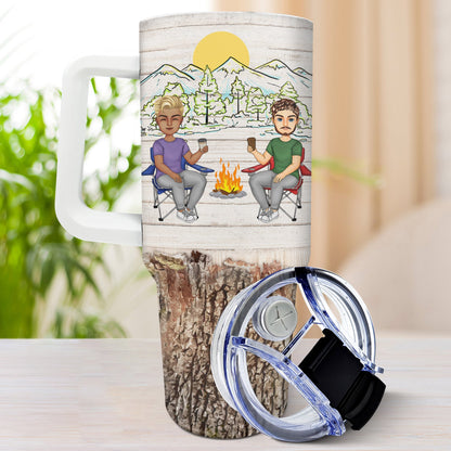 Adventuring Since - Gift For Camping Lovers, Camping Couples - Personalized 40oz Tumbler With Straw