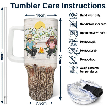 Adventuring Since - Gift For Camping Lovers, Camping Couples - Personalized 40oz Tumbler With Straw