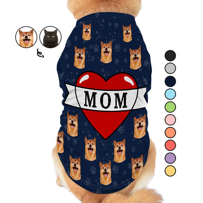 Custom Photo Dog Cat Tattoo Heart - Gift For Pet Lovers, Dog Mom, Dog Dad, Cat Mom, Cat Dad - Personalized Pet Shirt