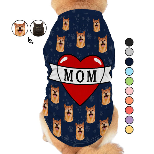 Custom Photo Dog Cat Tattoo Heart - Gift For Pet Lovers, Dog Mom, Dog Dad, Cat Mom, Cat Dad - Personalized Pet Shirt