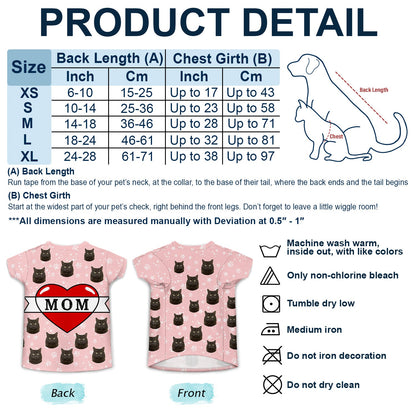 Custom Photo Dog Cat Tattoo Heart - Gift For Pet Lovers, Dog Mom, Dog Dad, Cat Mom, Cat Dad - Personalized Pet Shirt