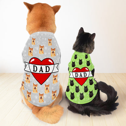 Custom Photo Dog Cat Tattoo Heart - Gift For Pet Lovers, Dog Mom, Dog Dad, Cat Mom, Cat Dad - Personalized Pet Shirt
