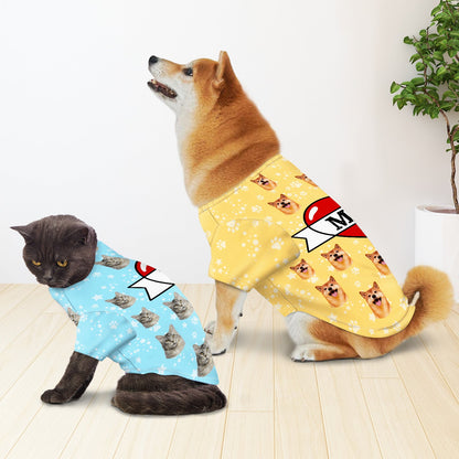 Custom Photo Dog Cat Tattoo Heart - Gift For Pet Lovers, Dog Mom, Dog Dad, Cat Mom, Cat Dad - Personalized Pet Shirt