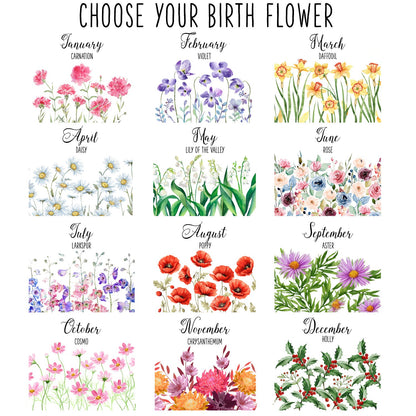 Birth Month Flower - Birthday, Loving Gift For Mom, Mother, BFF Best Friends, Besties, Sisters, Siblings - Personalized Ring Dish