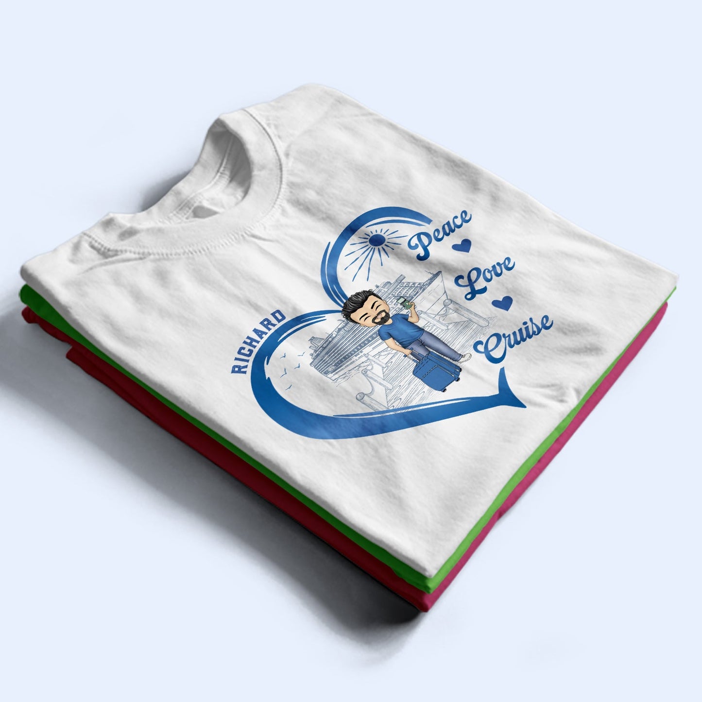 Peace Love Cruise - Gift For Cruising Lovers, Traveling Lovers - Personalized T Shirt