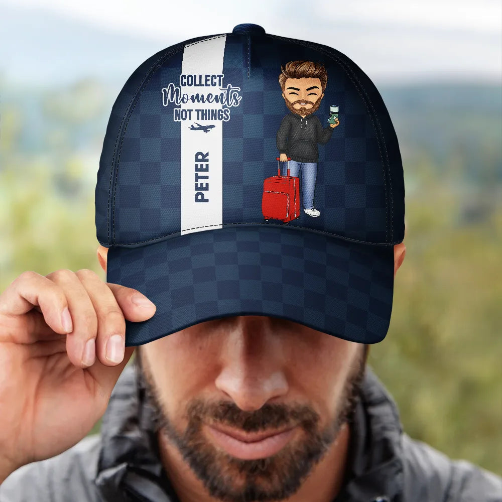 Collect Moments Not Things Traveling Lovers - Personalized Classic Cap