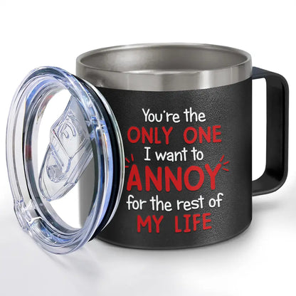 Annoy For The Rest Couples - Personalized 14oz Stainless Steel Tumbler With Handle