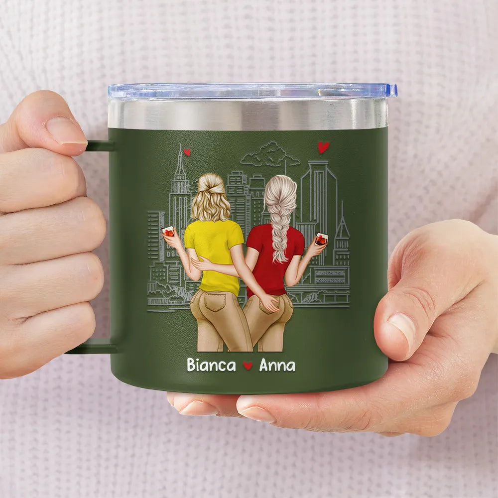 Annoy For The Rest Couples - Personalized 14oz Stainless Steel Tumbler With Handle