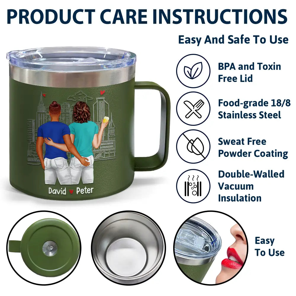 Annoy For The Rest Couples - Personalized 14oz Stainless Steel Tumbler With Handle