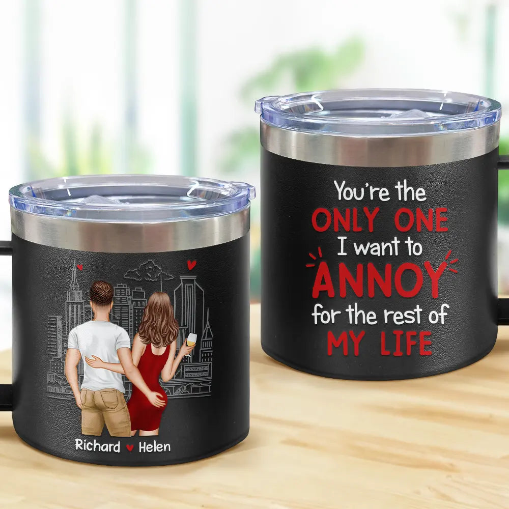 Annoy For The Rest Couples - Personalized 14oz Stainless Steel Tumbler With Handle