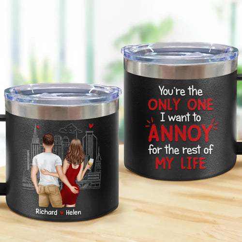 Annoy For The Rest Couples - Personalized 14oz Stainless Steel Tumbler With Handle