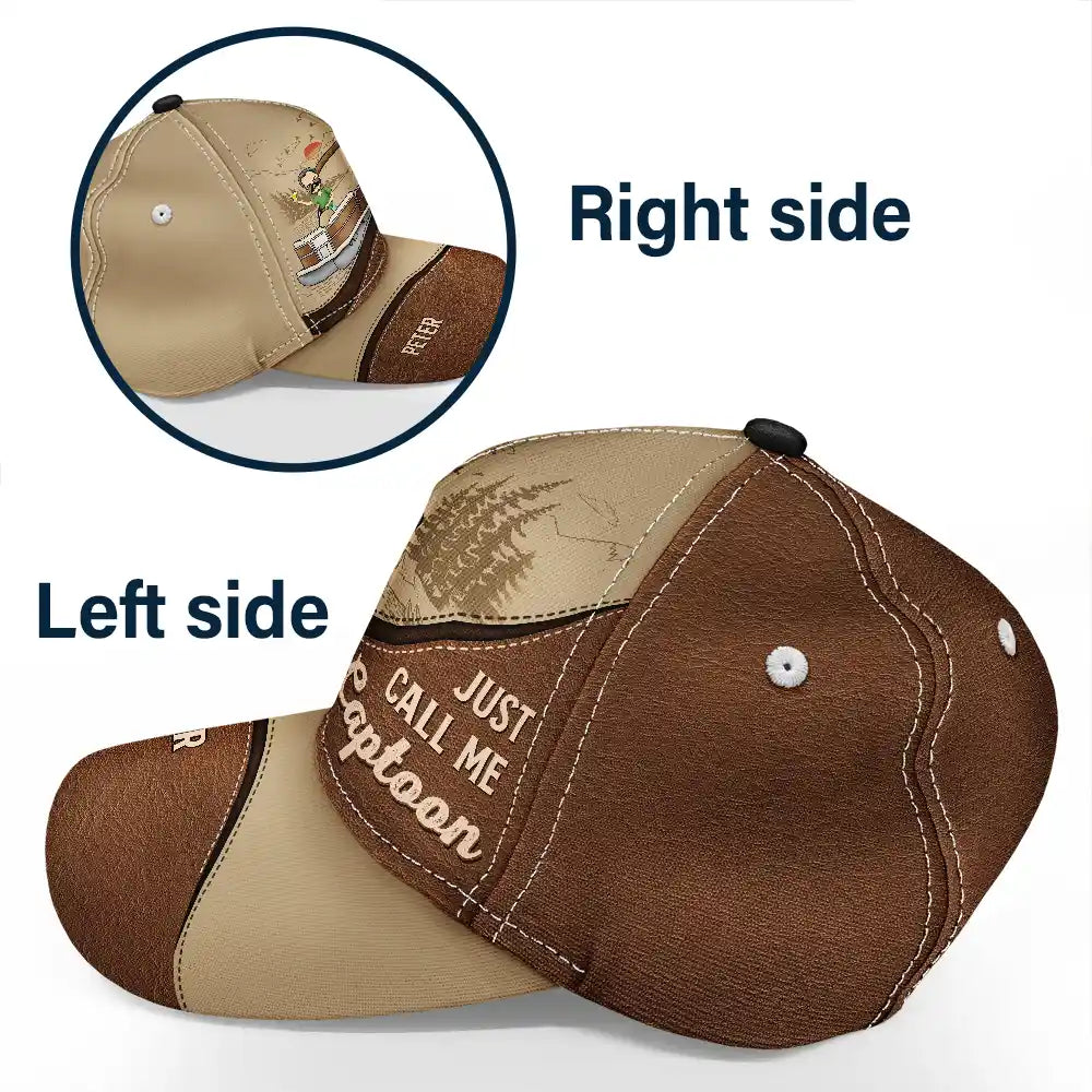 Just Call Me Captoon Pontoon Captain - Personalized Classic Cap