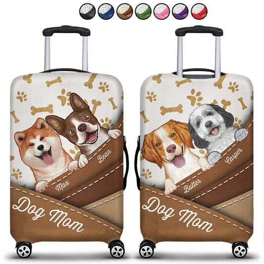 Dog Curve Heart Travel Lovers - Personalized Luggage Cover