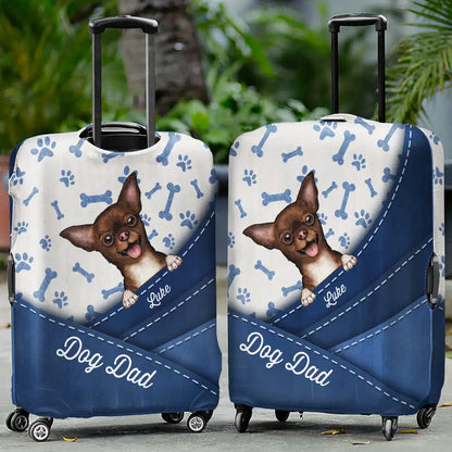 Dog Curve Heart Travel Lovers - Personalized Luggage Cover