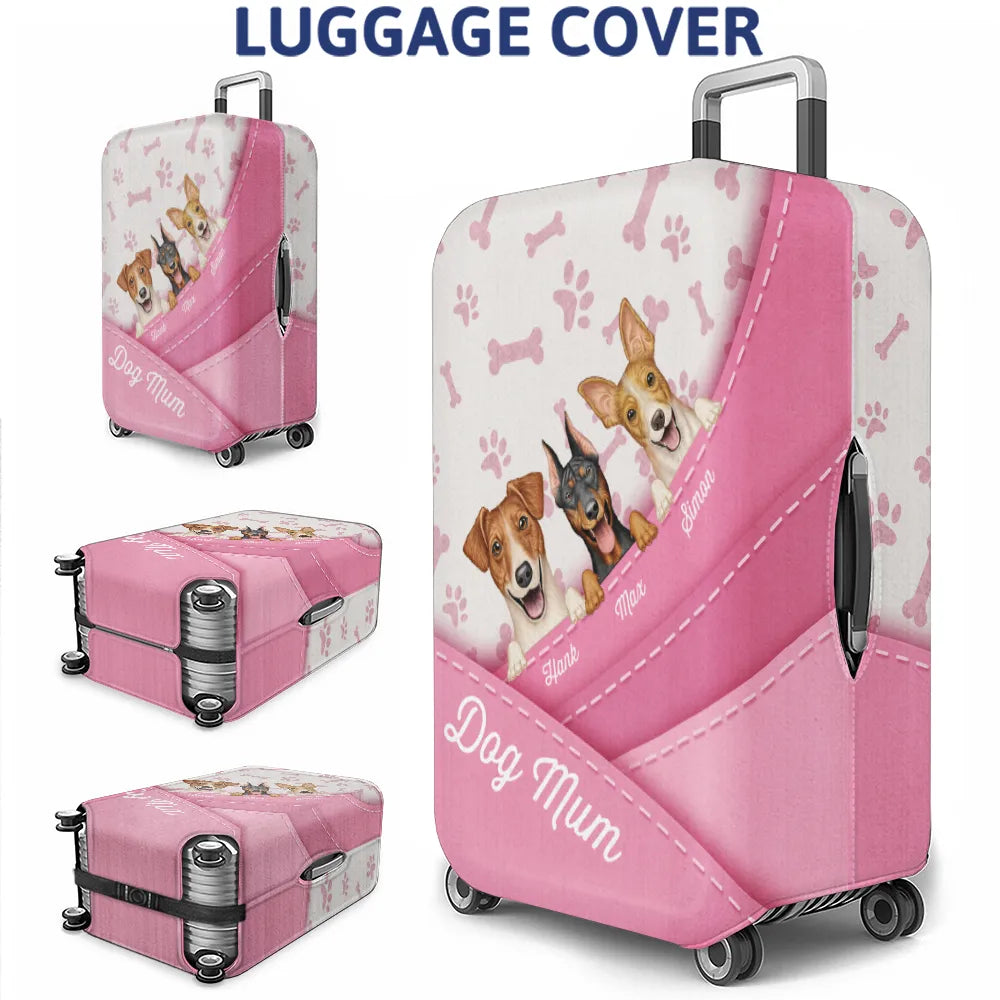 Dog Curve Heart Travel Lovers - Personalized Luggage Cover