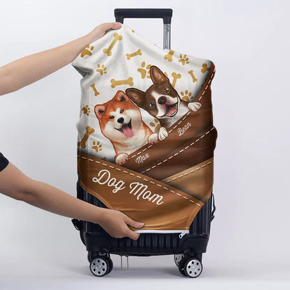 Dog Curve Heart Travel Lovers - Personalized Luggage Cover