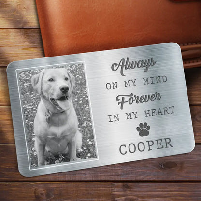 Custom Photo I Will Carry You With Me Memorial - Personalized Aluminum Wallet Card