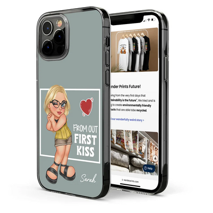 From Our First Kiss Couple - Personalized Clear Couple Phone Case