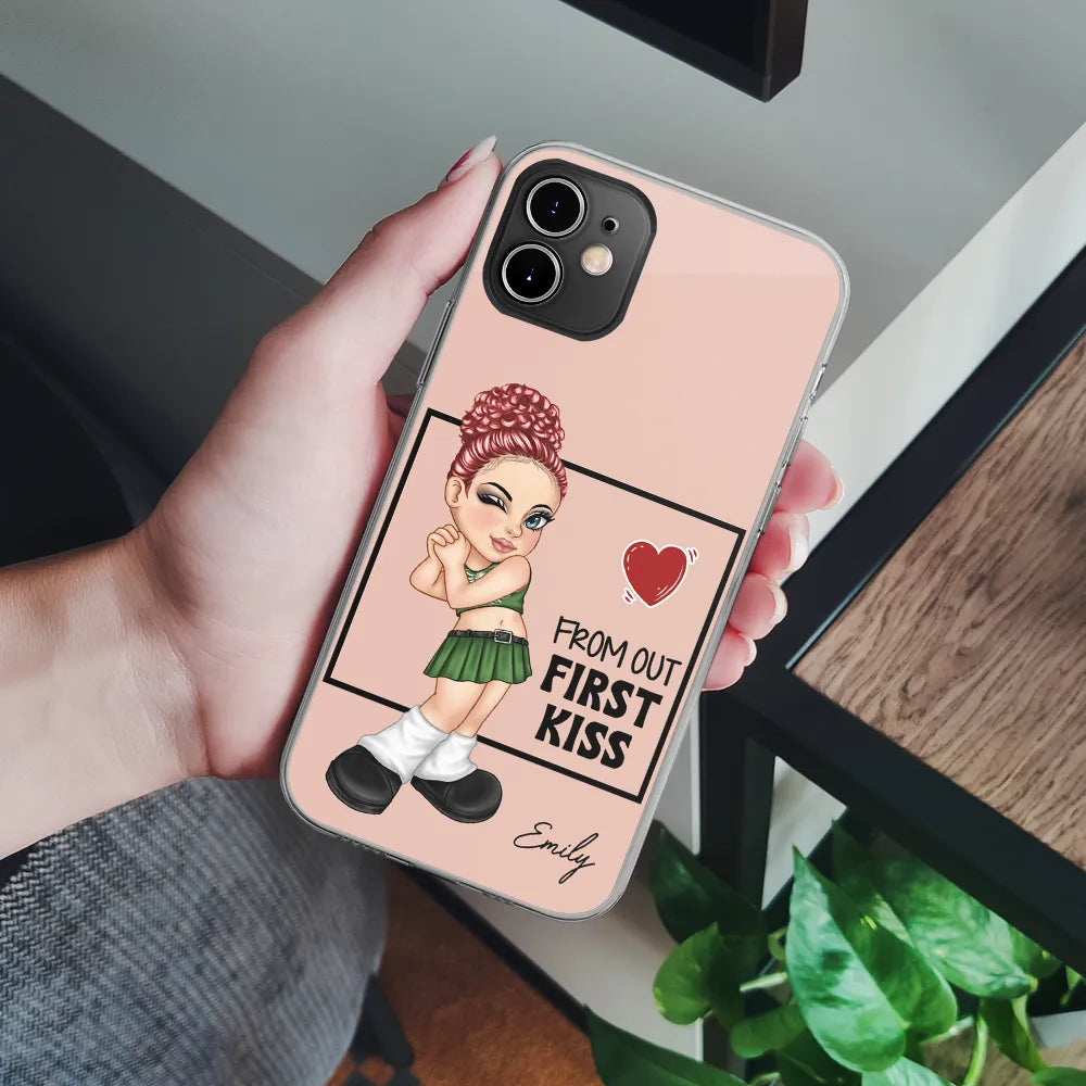 From Our First Kiss Couple - Personalized Clear Couple Phone Case