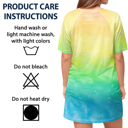 Colorful Flower Heart Grandma - Personalized Women's Sleep Tee