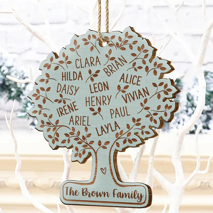 Family Tree - Personalized Custom Shaped Wooden Ornament