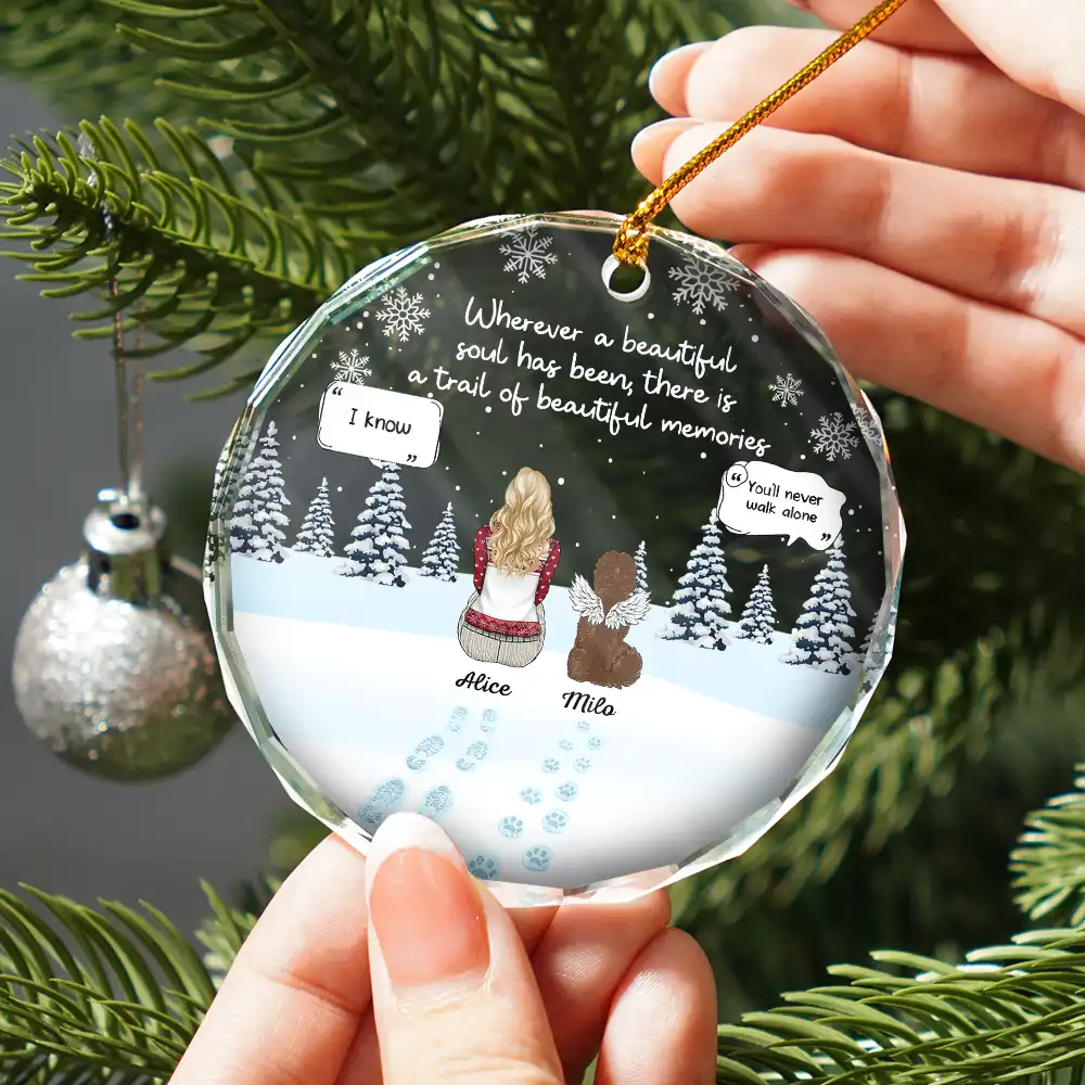 Memorial Dog Cat Beautiful Soul Beautiful Memories - Personalized Circle Acrylic Ornament