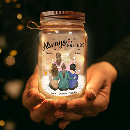 Always Besties - Personalized Mason Jar Light